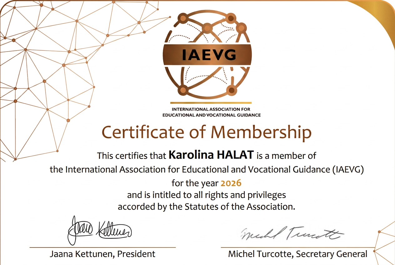 IAEVG Certificate of Membership — Karolina Halat, 2026